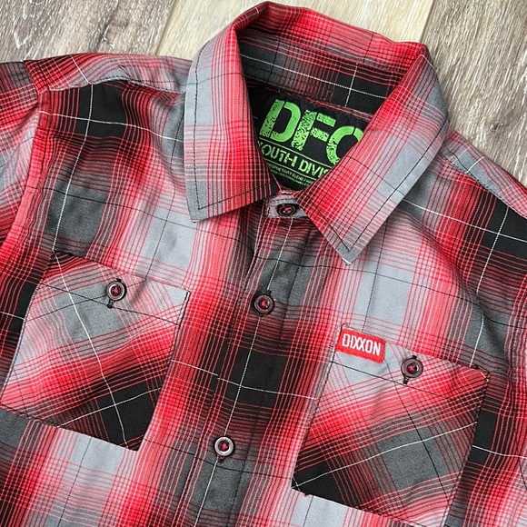 Boy’s Dixxon Red Plaid Shirt - Picture 2 of 4